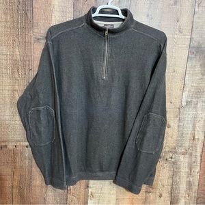 WOOLRICH MENS SHIRT LONG SLEEVE QUARTER ZIP Pullover TEXTURE GRAY BROWN SZ LARGE